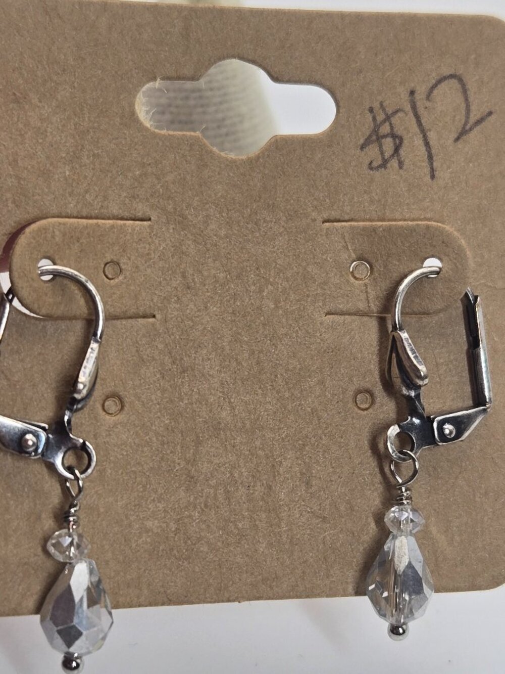 Small Silver Beaded Earrings Handmade Item 87
